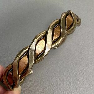 Silver and Copper Twisted Design Bracelet Jewelry